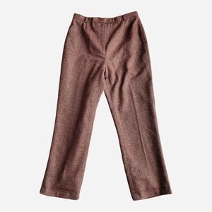 Women Pants WILLI SMITH High Rise Wide Leg Flannel Herringbone Marrone Pants